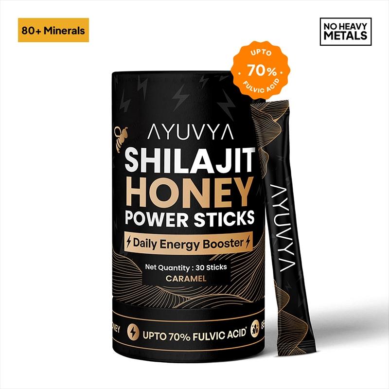 Ayuvya Shilajit Honey Sticks (Caramel)