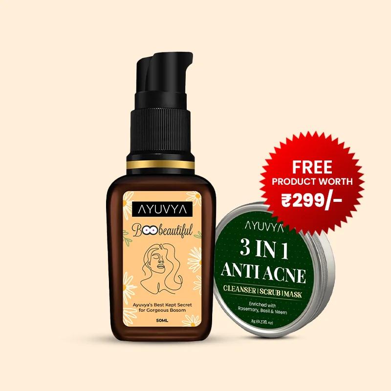 Ayuvya Boobeautiful Oil || Free 3 in 1 Anti Acne (5g)