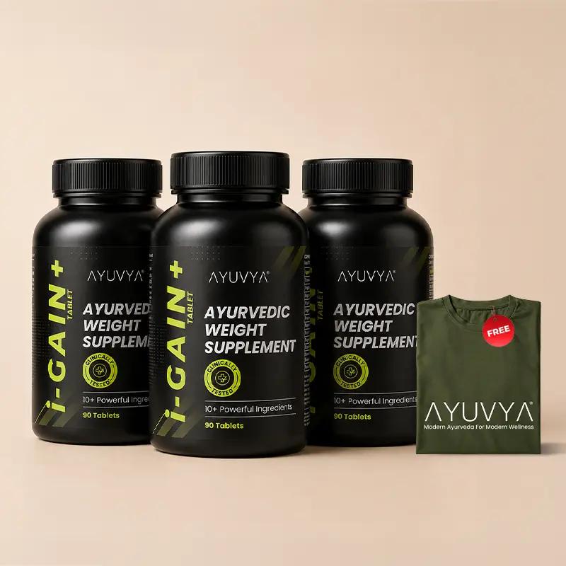Ayuvya i-Gain+ Pack of 3 + Free T-Shirt