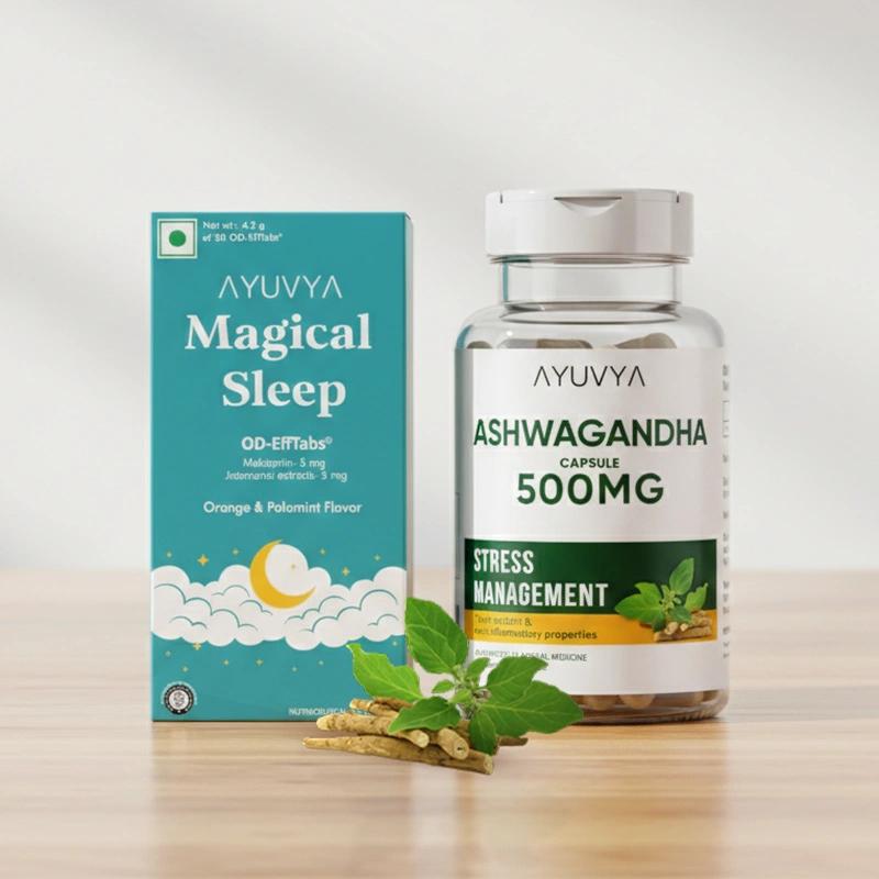 Ayuvya Magical Sleep Tablets & Ashwagandha Capsules Combo