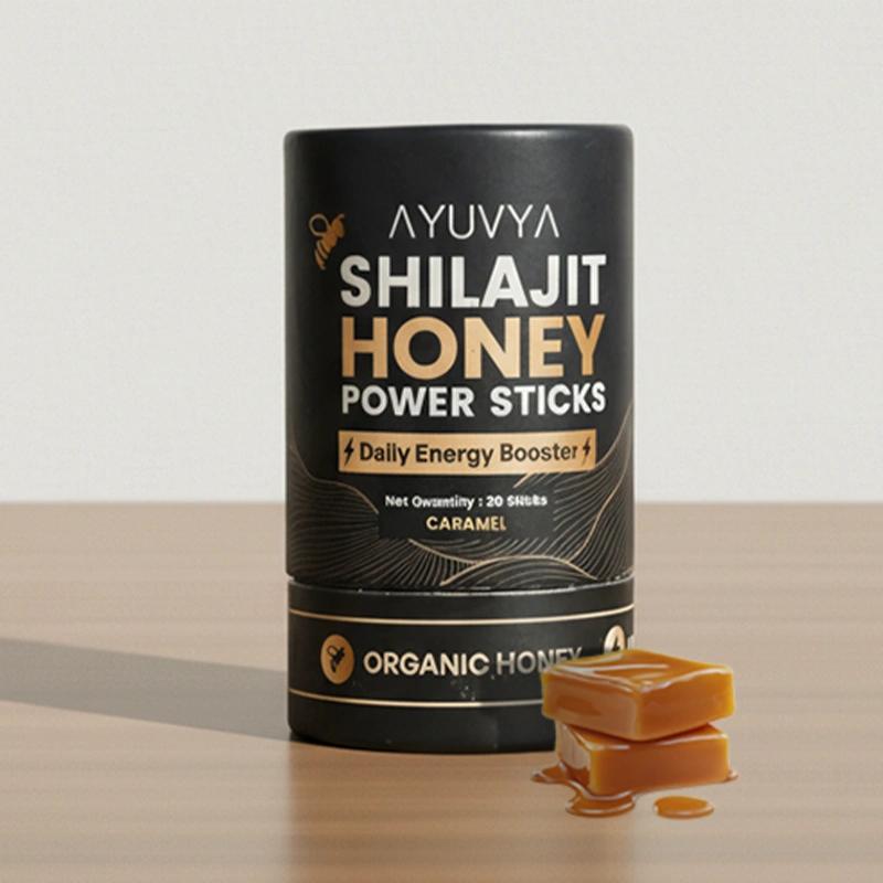 Ayuvya Shilajit Honey Sticks (Caramel)